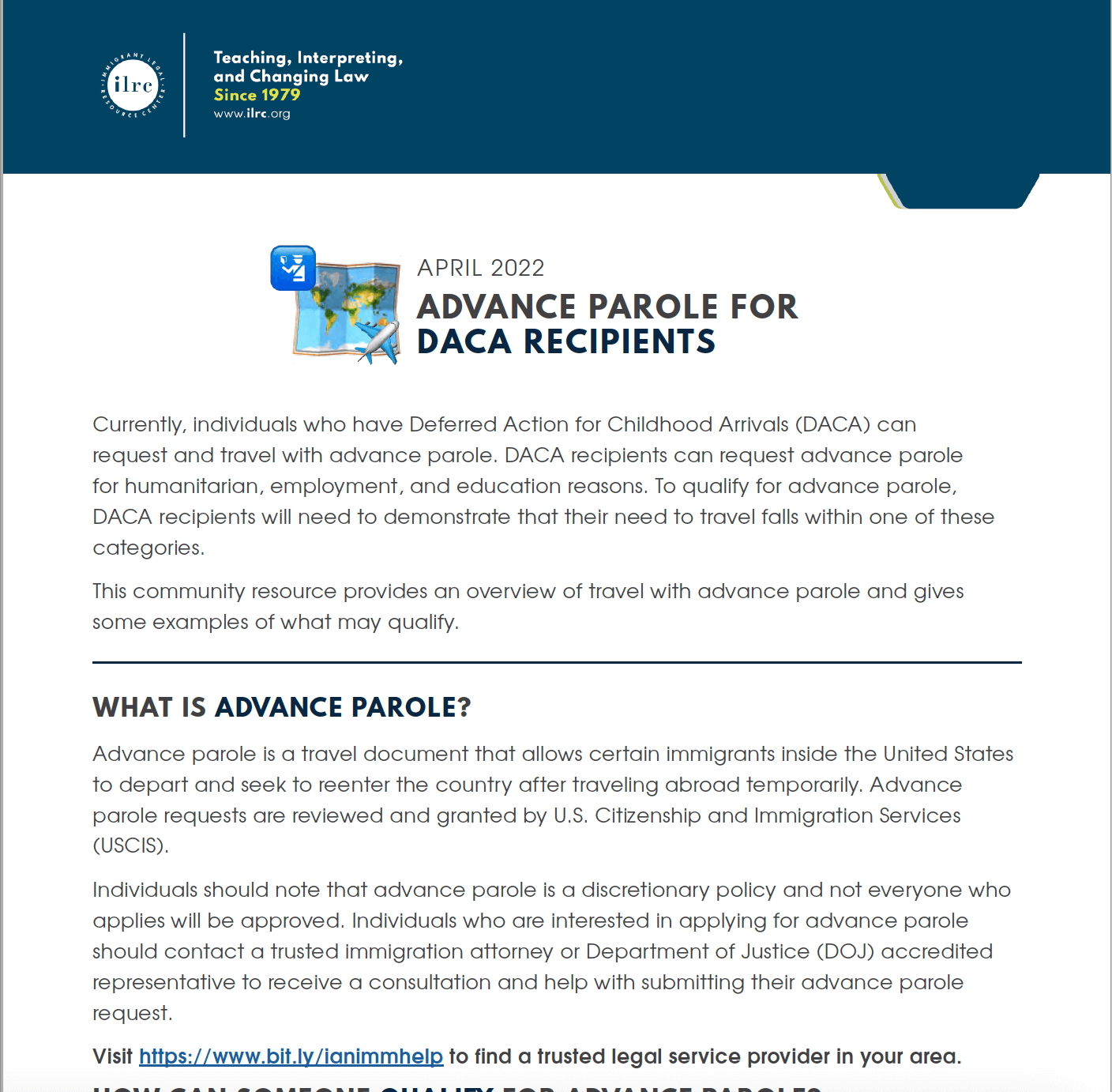 Advance Parole for DACA Recipients Immigrant Legal Resource Center ILRC