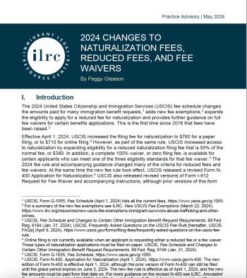 2024 Changes to Naturalization Fees, Reduced Fees, and Fee Waivers