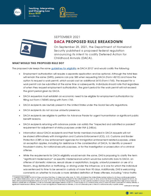 Deferred Action For Childhood Arrivals (DACA) Proposed Rule Breakdown ...